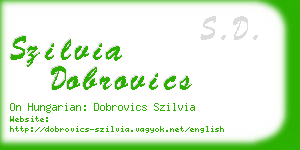 szilvia dobrovics business card